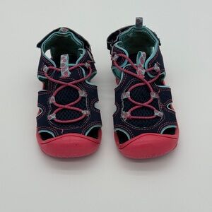 Child of Mine by Carter's Toddler Girls 4 Sandals Navy Pink Aqua Sport Shoes